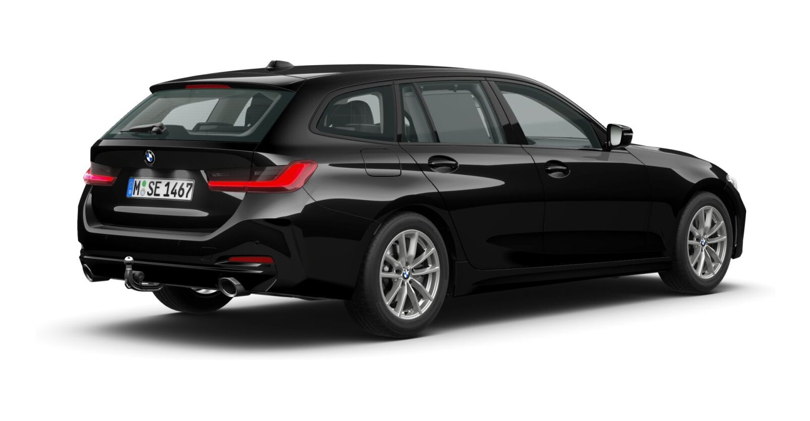 BMW BMW 3er in Schwarz von hinten BMW BMW 3er in Schwarz von hinten