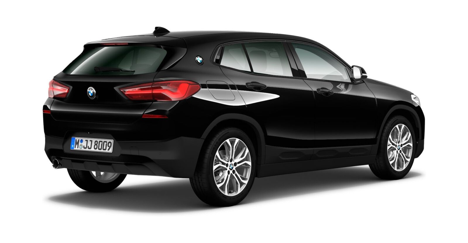 BMW BMW X in Schwarz von hinten
