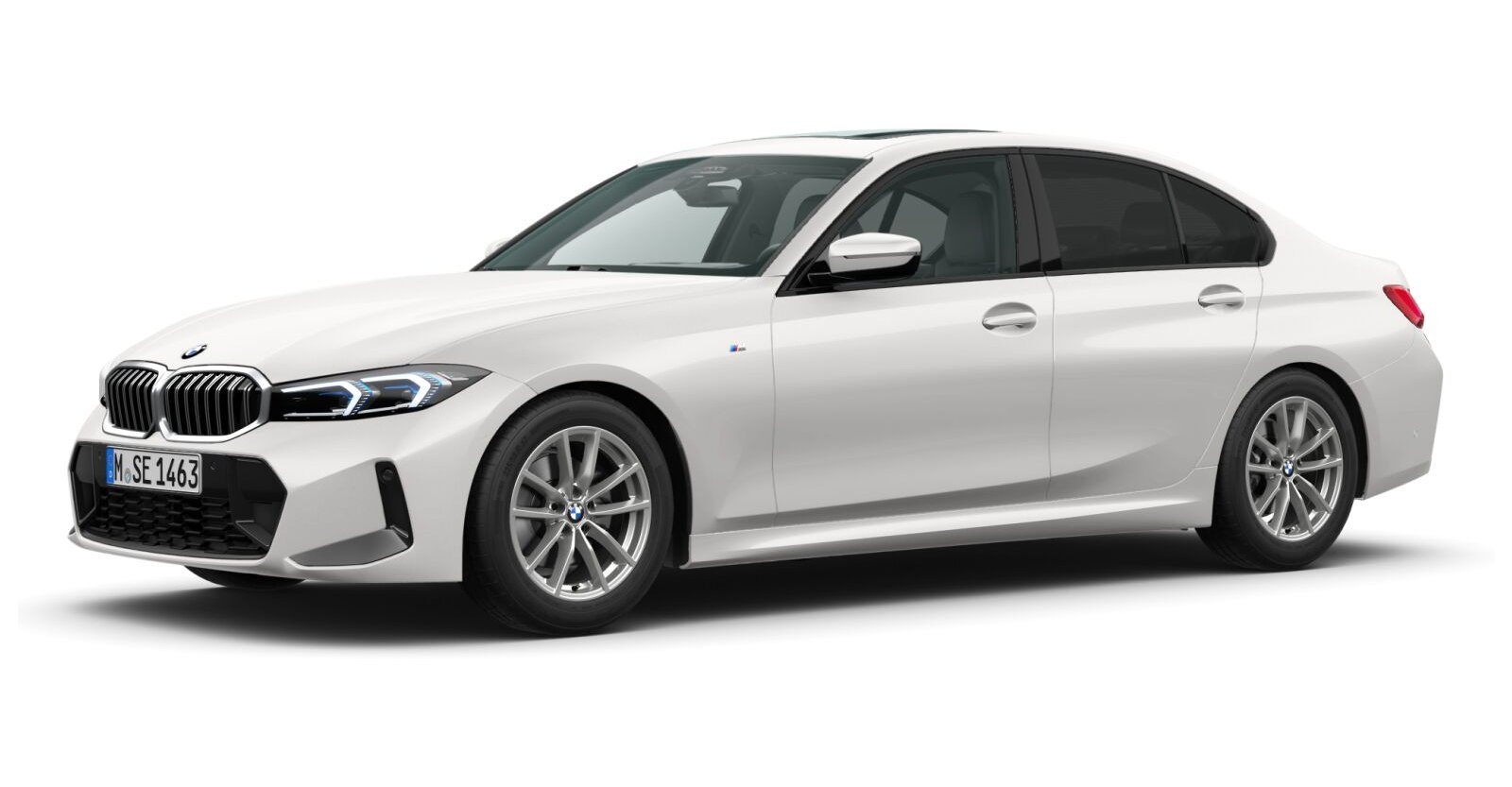 BMW 320i Limousine in Weiß von vorne