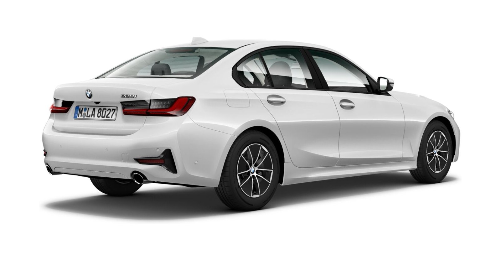 BMW BMW 3er in Weiß von hinten BMW BMW 3er in Weiß von hinten
