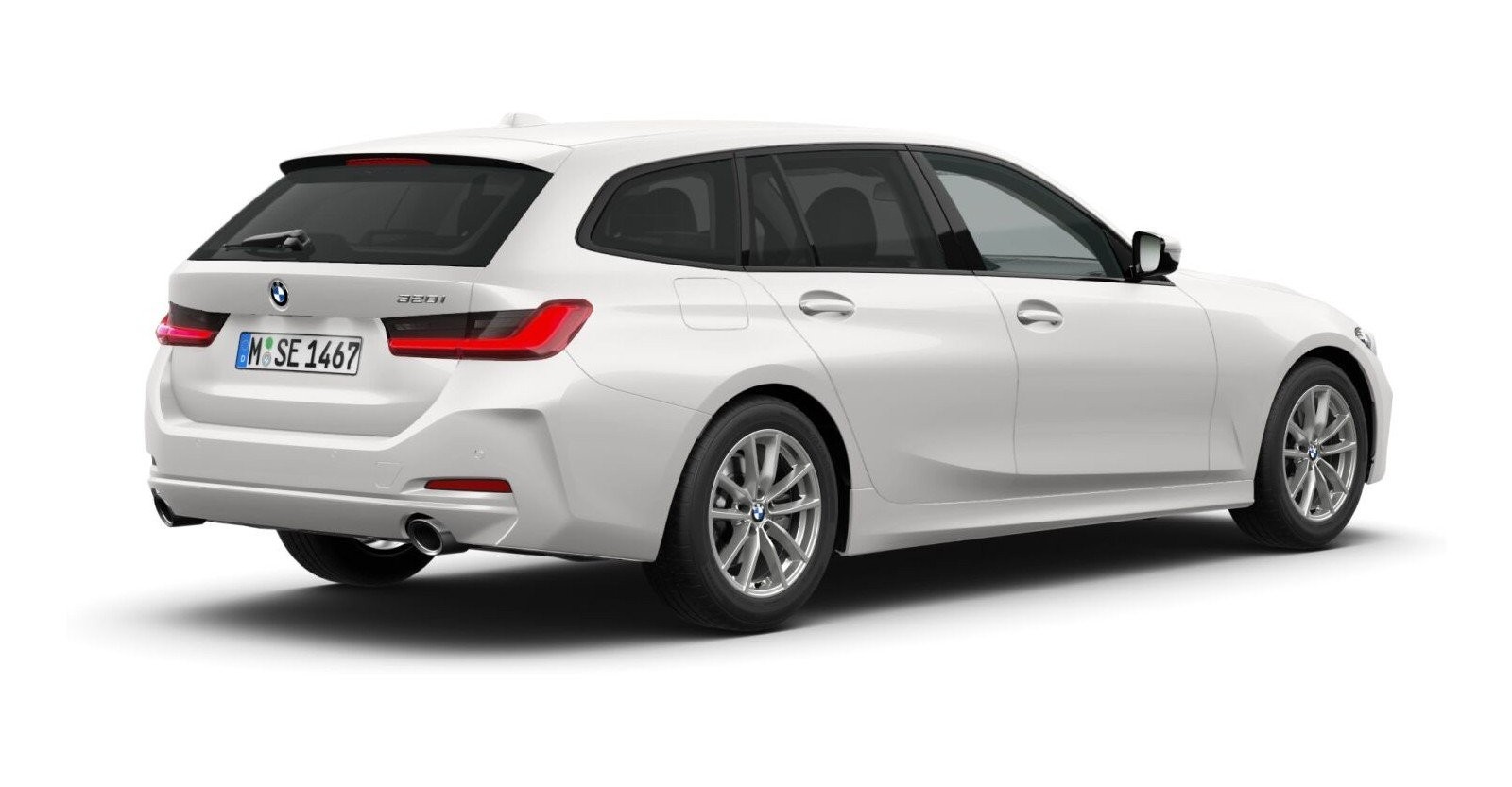BMW BMW 3er in Weiß von hinten BMW BMW 3er in Weiß von hinten