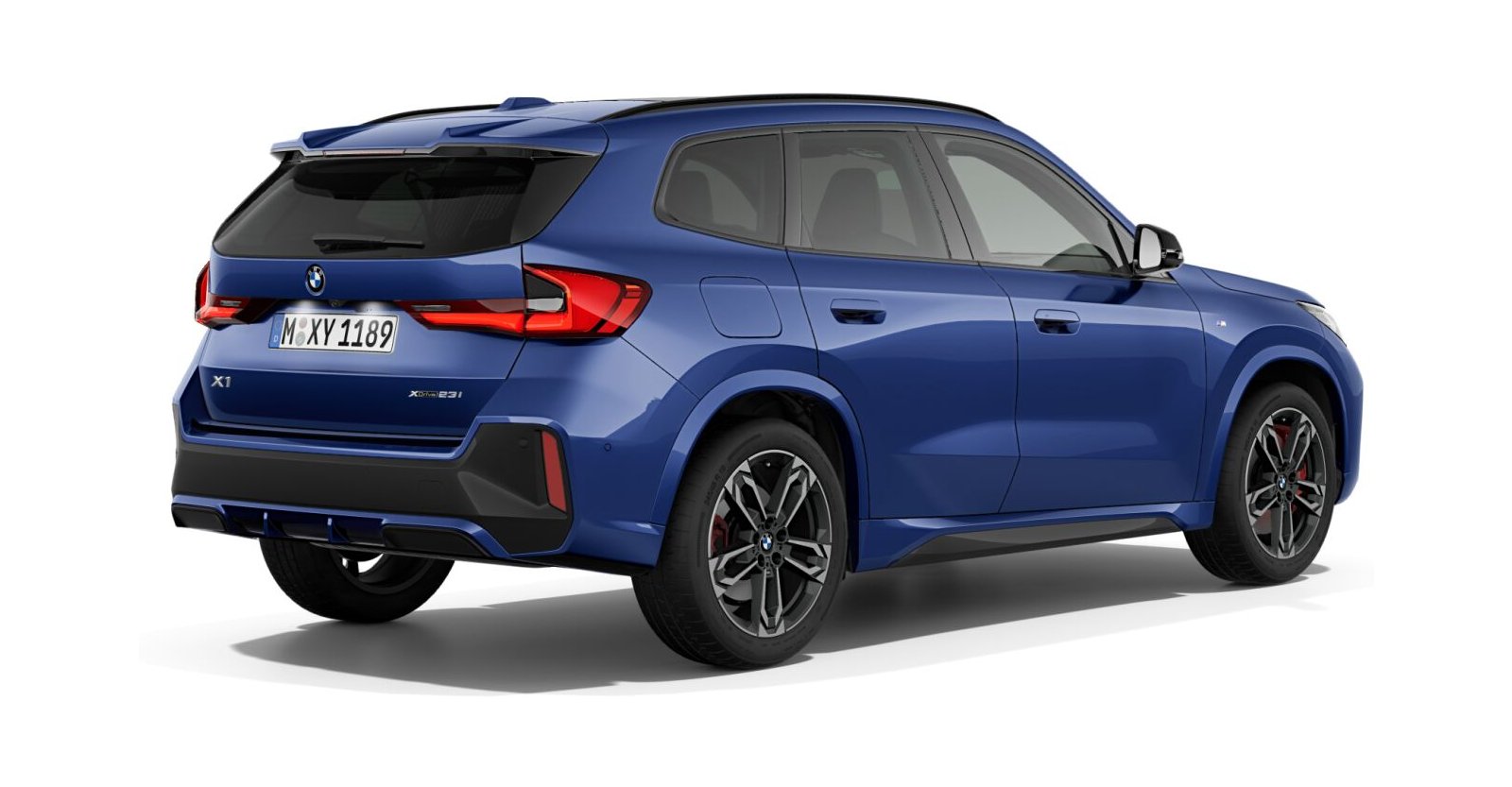 BMW BMW X in Blau von hinten
