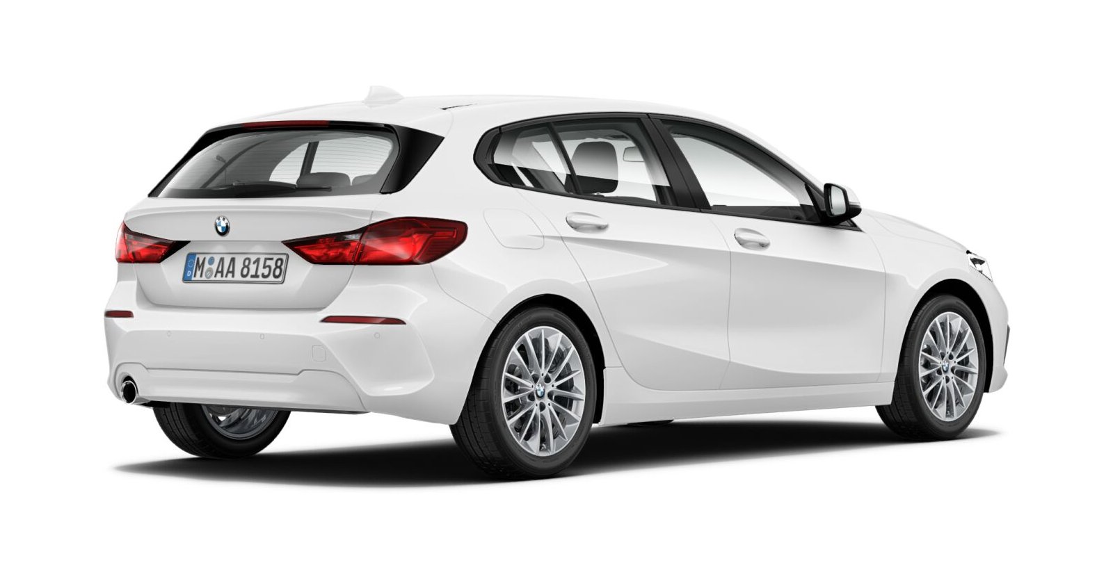 BMW BMW 1er in Weiß von hinten BMW BMW 1er in Weiß von hinten