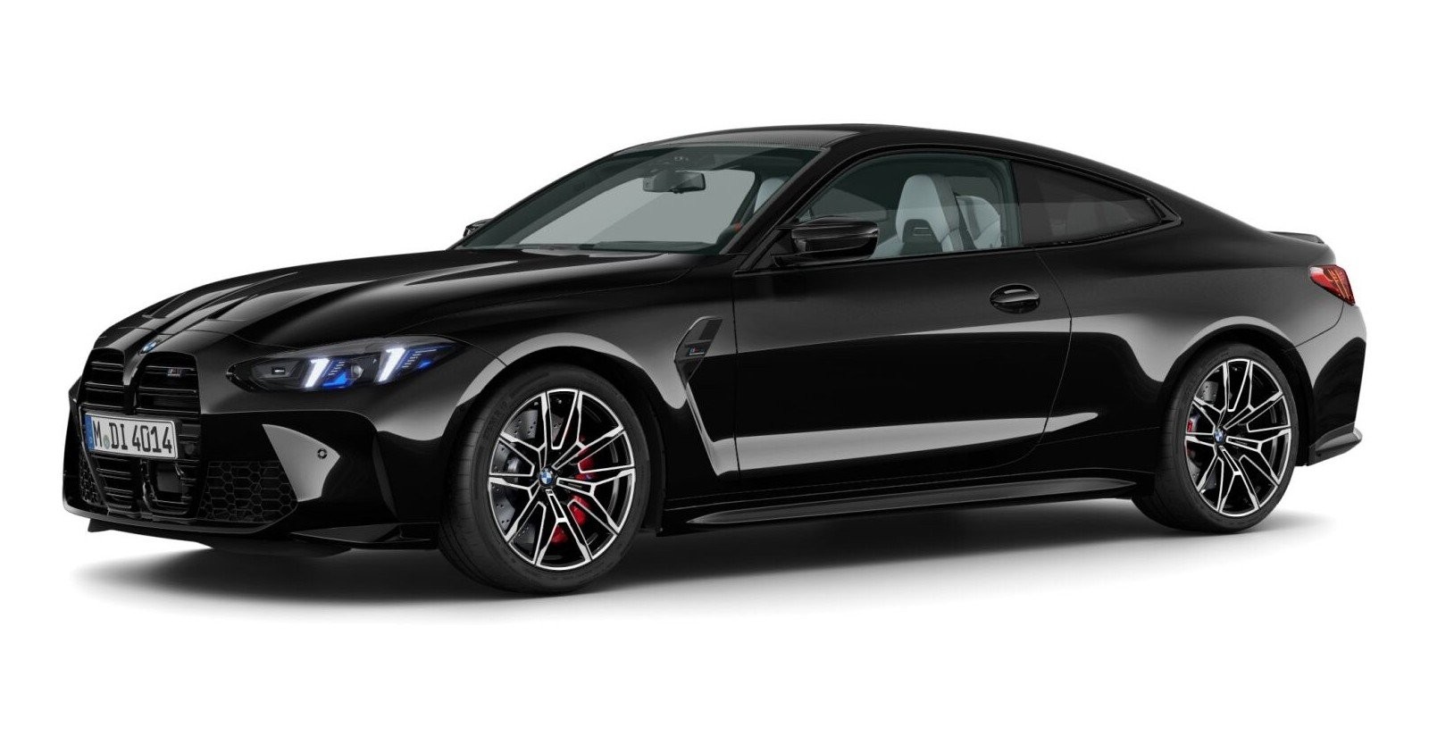 BMW M4 Competition Coupe mit M xDrive in Schwarz von vorne