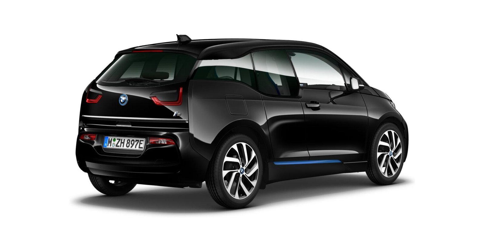 BMW BMW I in Schwarz von hinten BMW BMW I in Schwarz von hinten