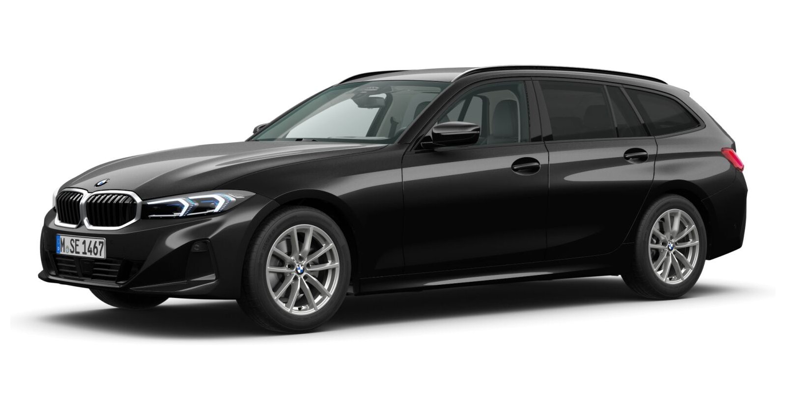 BMW BMW 3er in Schwarz von vorne BMW BMW 3er in Schwarz von vorne
