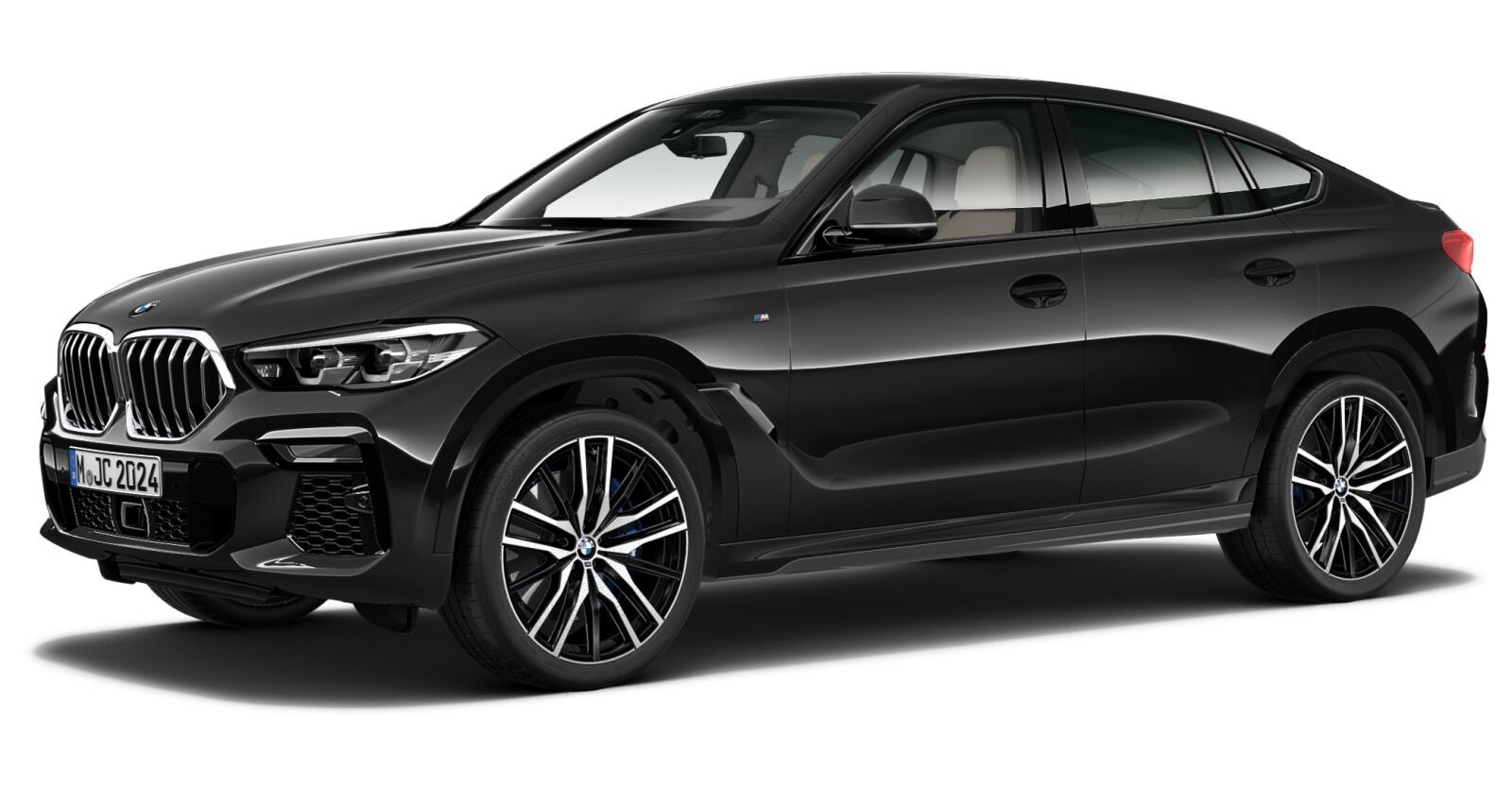 BMW X6 xDrive40d in Schwarz von vorne