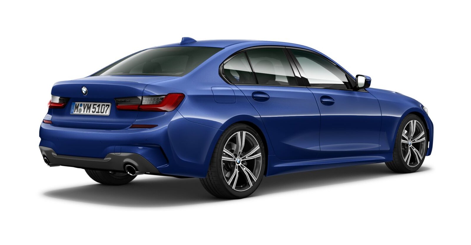 BMW BMW 3er in Blau von hinten