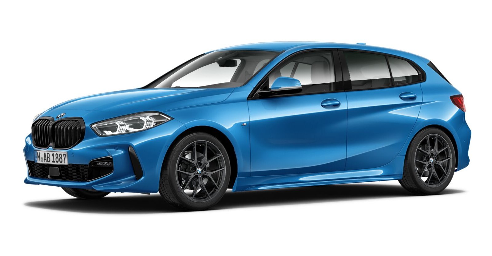 BMW 118i in Blau von vorne BMW 118i in Blau von vorne