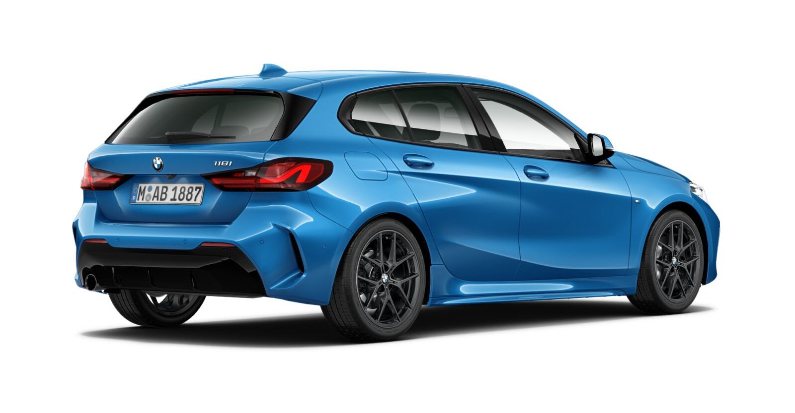 BMW BMW 1er in Blau von hinten BMW BMW 1er in Blau von hinten
