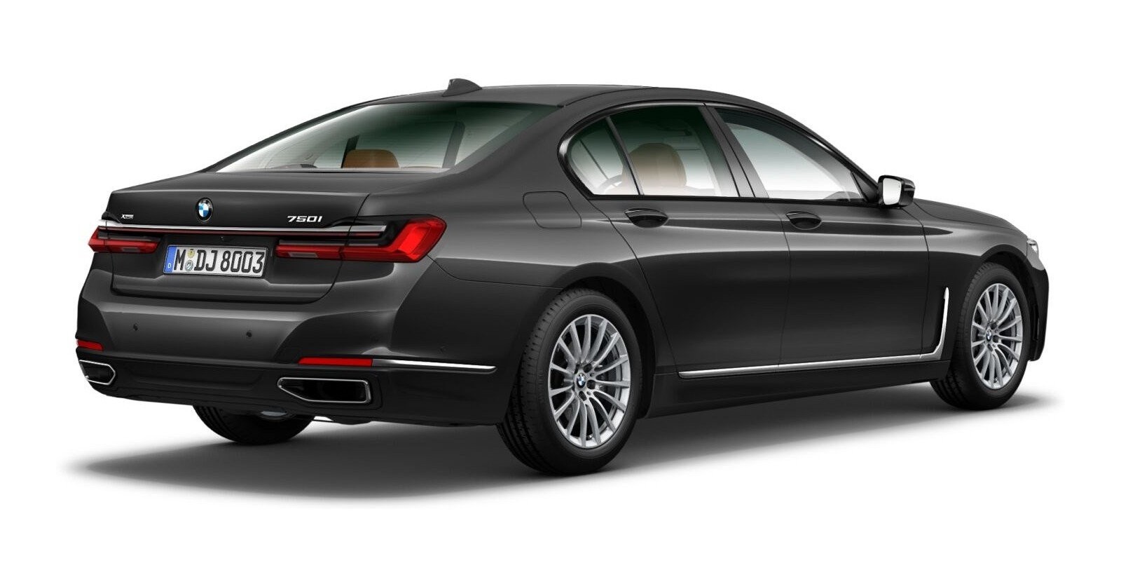 BMW BMW 7er in Grau von hinten