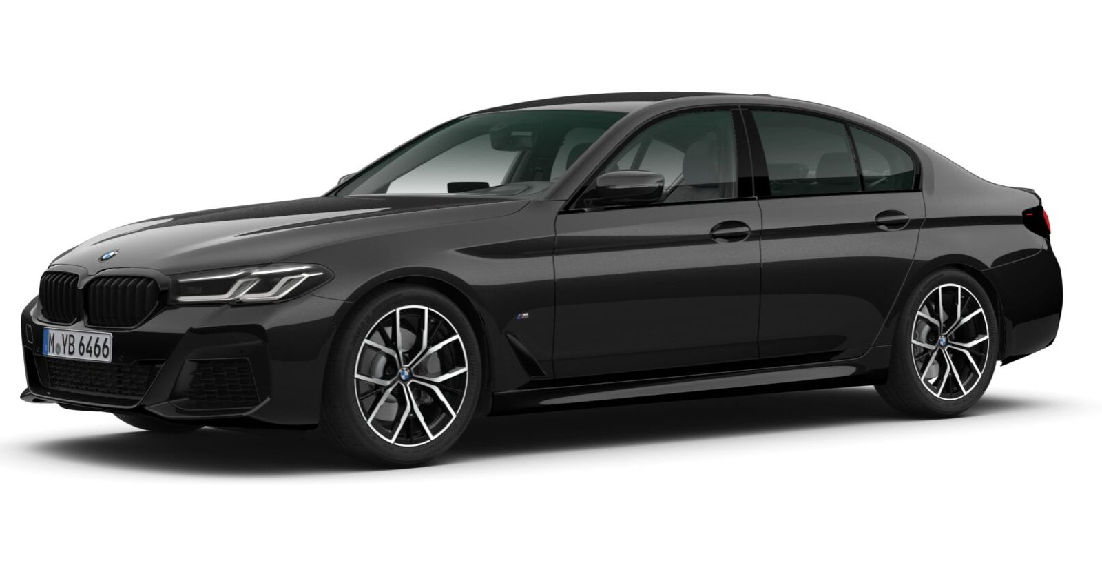 BMW BMW 5er in Schwarz von vorne