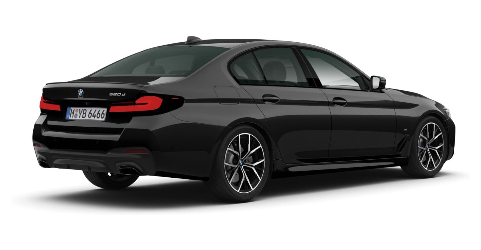 BMW BMW 5er in Schwarz von hinten