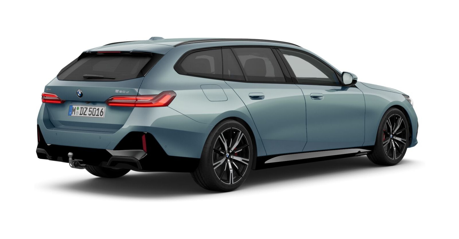 BMW BMW 5er in Grün von hinten