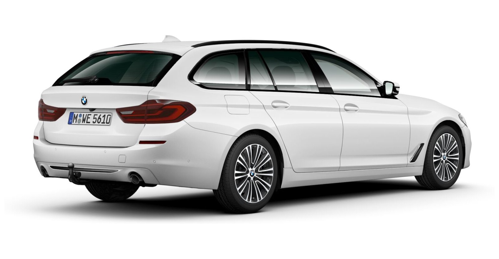 BMW BMW 5er in Weiß von hinten