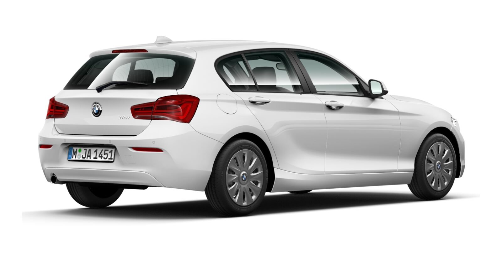 BMW BMW 1er in Weiß von hinten BMW BMW 1er in Weiß von hinten