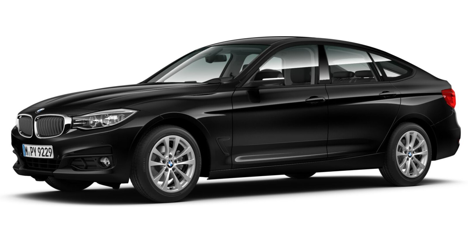 BMW 320d Gran Turismo in Schwarz von vorne BMW 320d Gran Turismo in Schwarz von vorne