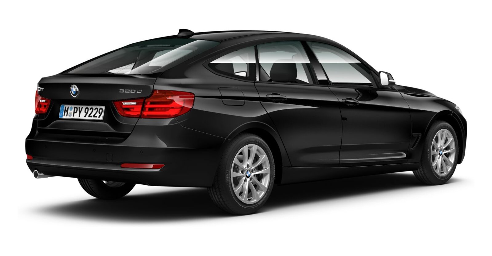 BMW BMW 3er in Schwarz von hinten BMW BMW 3er in Schwarz von hinten