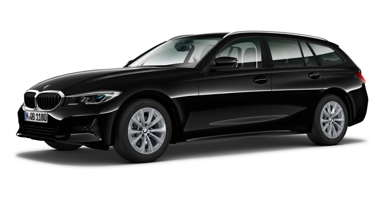 BMW BMW 3er in Schwarz von vorne BMW BMW 3er in Schwarz von vorne