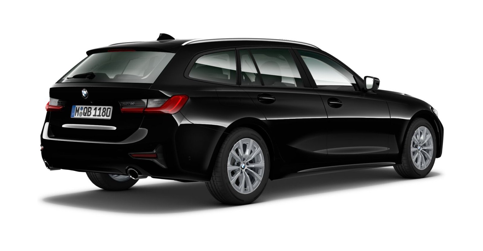 BMW BMW 3er in Schwarz von hinten BMW BMW 3er in Schwarz von hinten
