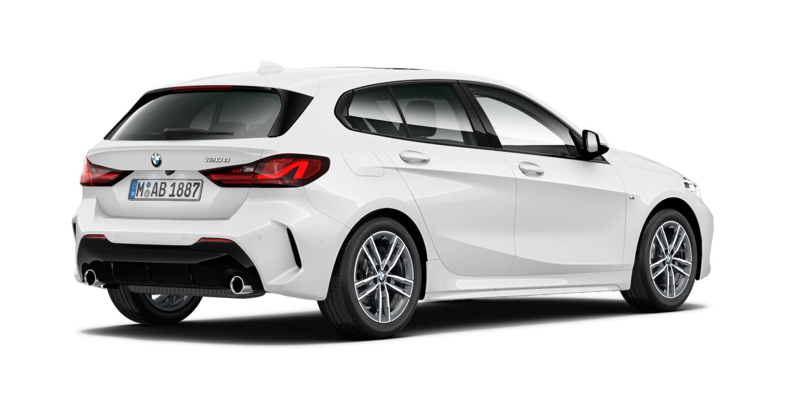 BMW BMW 1er in Weiß von hinten