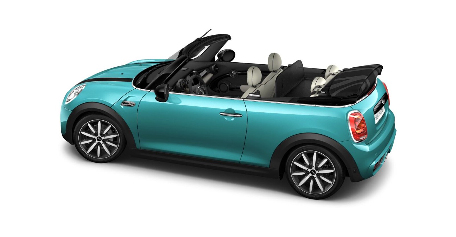 MINI MINI Cabrio in Grün von hinten
