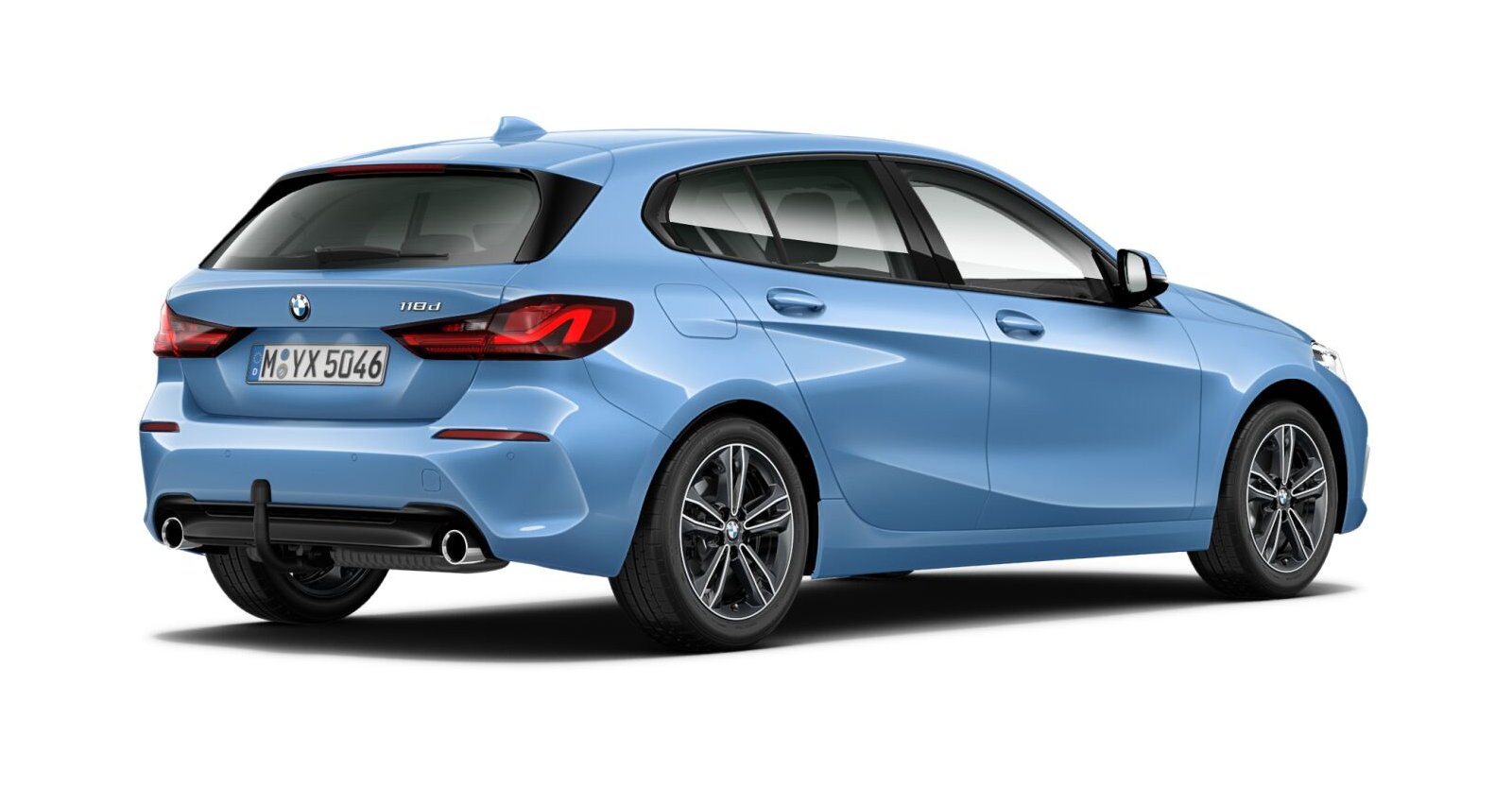 BMW BMW 1er in Blau von hinten BMW BMW 1er in Blau von hinten