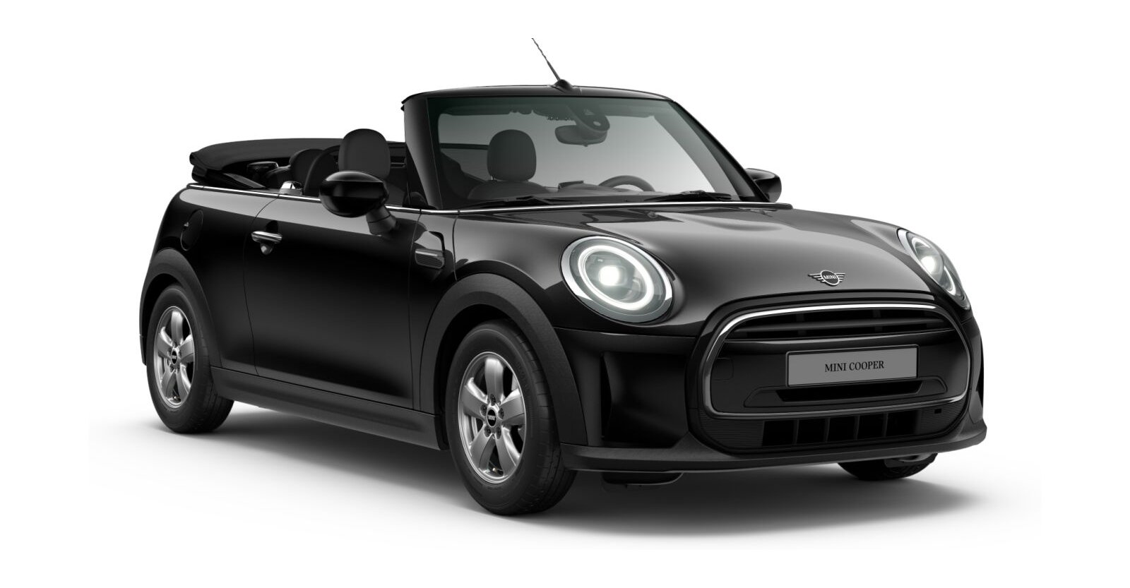 MINI MINI Cabrio in Schwarz von vorne MINI MINI Cabrio in Schwarz von vorne