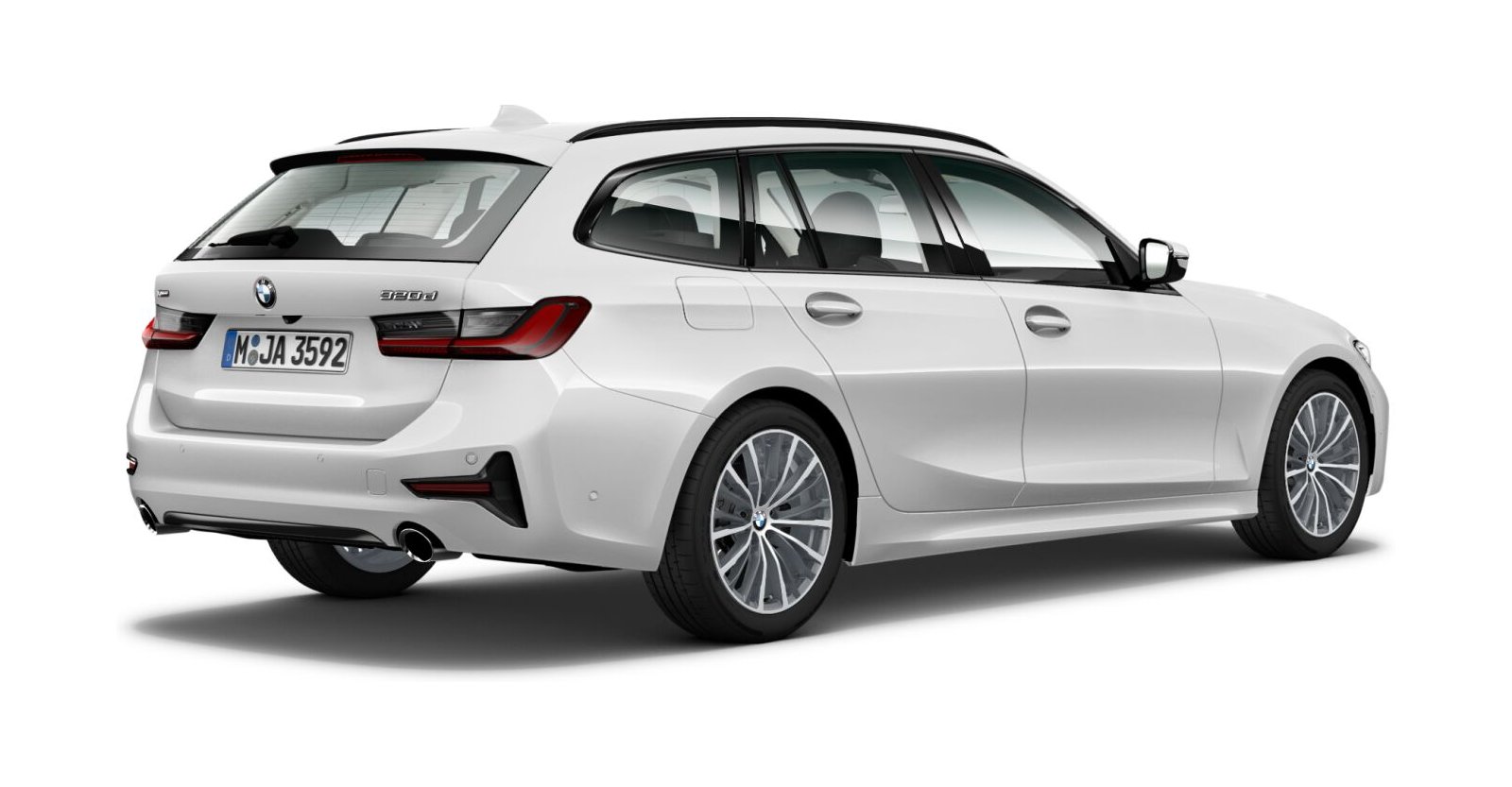 BMW BMW 3er in Weiß von hinten BMW BMW 3er in Weiß von hinten
