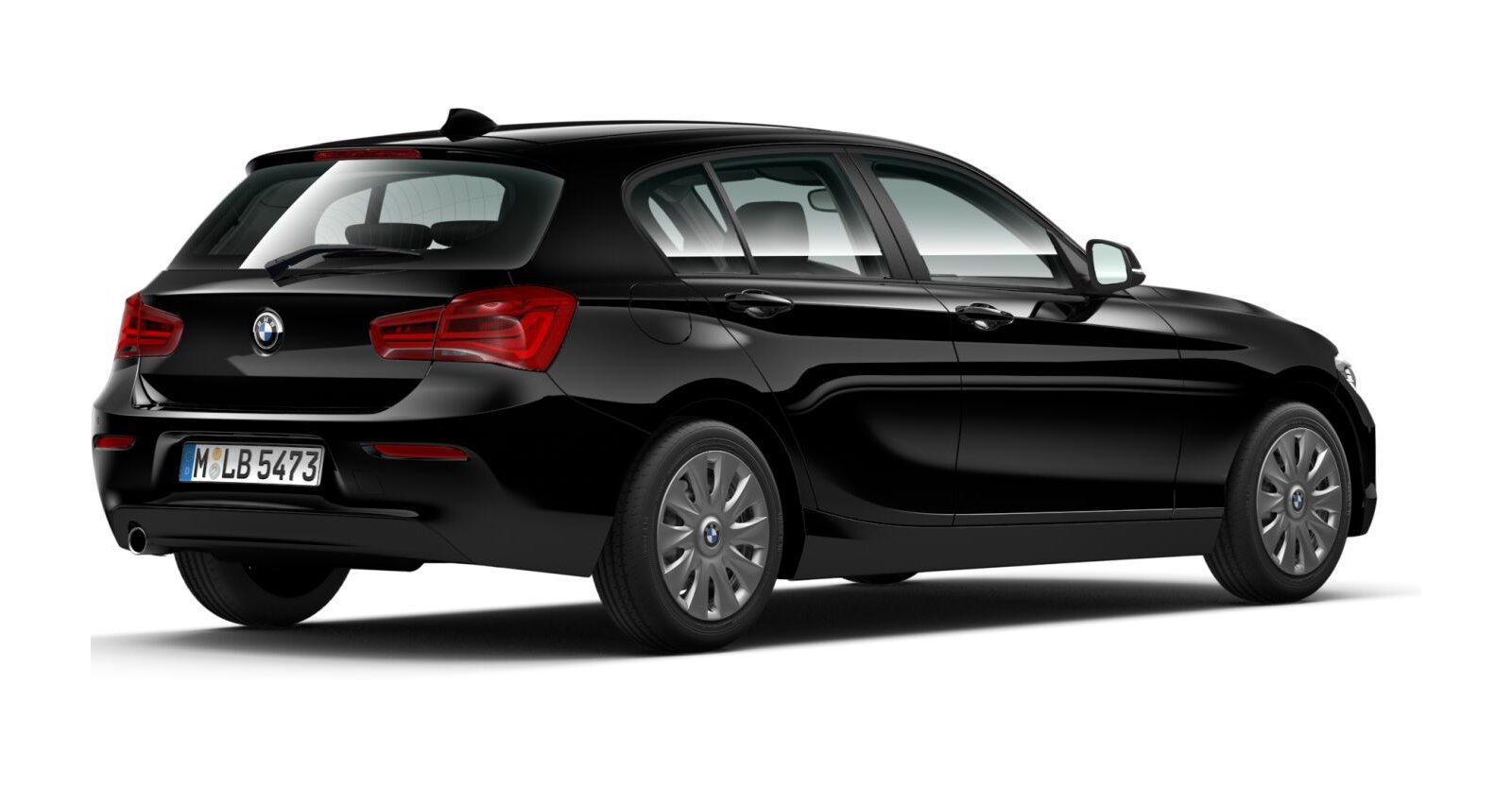 BMW BMW 1er in Schwarz von hinten