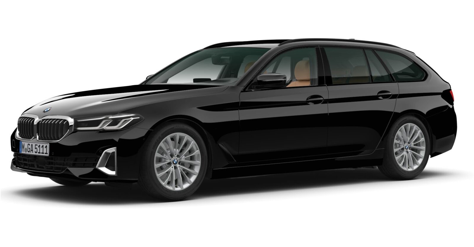 BMW BMW 5er in Schwarz von vorne
