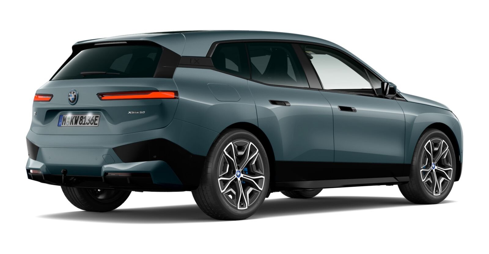 BMW BMW I in Blau von hinten