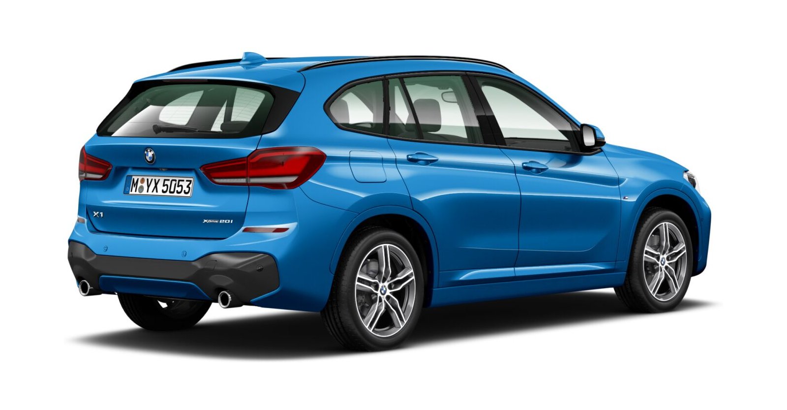 BMW BMW X in Blau von hinten BMW BMW X in Blau von hinten