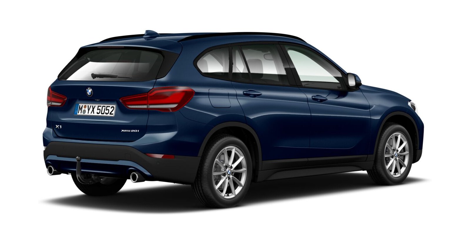 BMW BMW X in Blau von hinten BMW BMW X in Blau von hinten