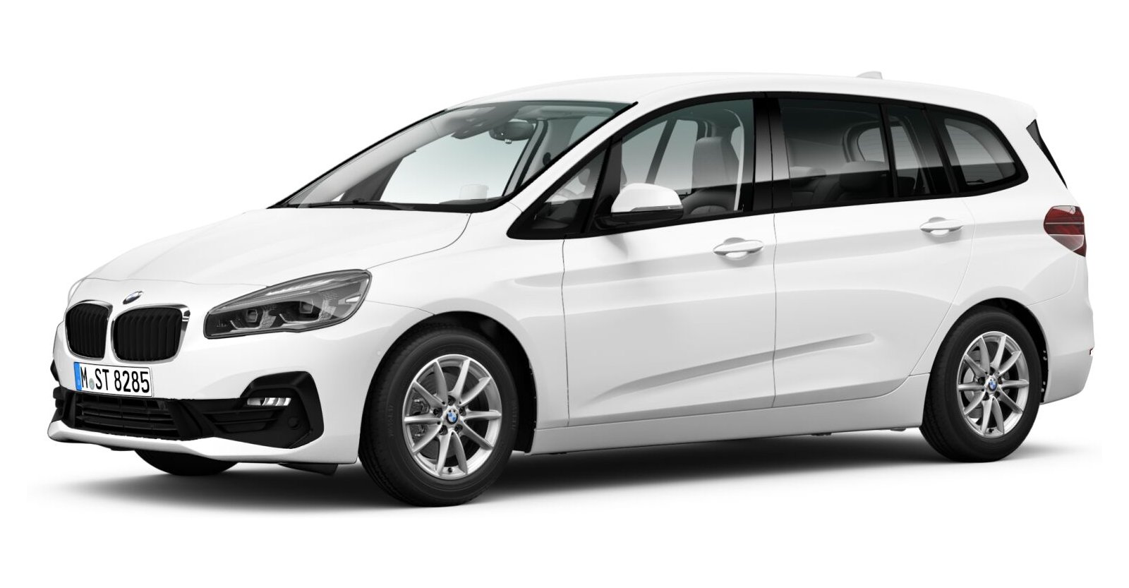BMW 218d Gran Tourer in Weiß von vorne