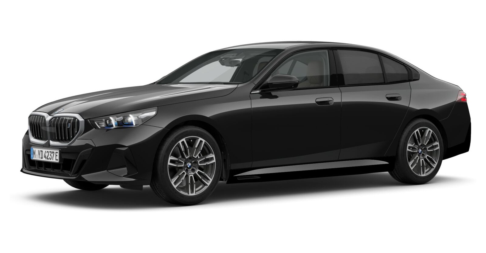 BMW i5 xDrive40 Limousine in Schwarz von vorne BMW i5 xDrive40 Limousine in Schwarz von vorne