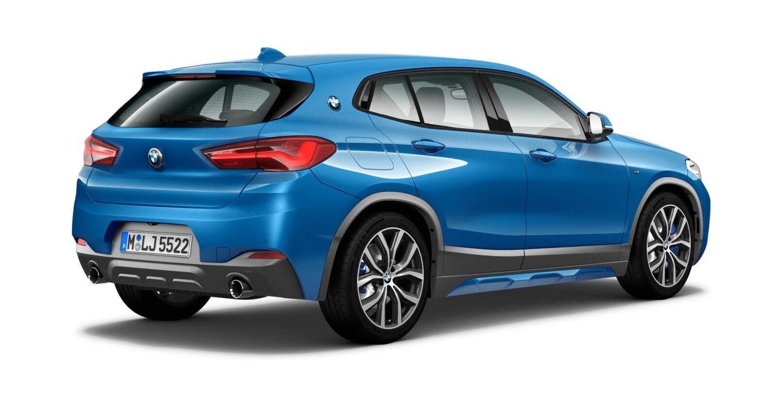 BMW BMW X in Blau von hinten BMW BMW X in Blau von hinten