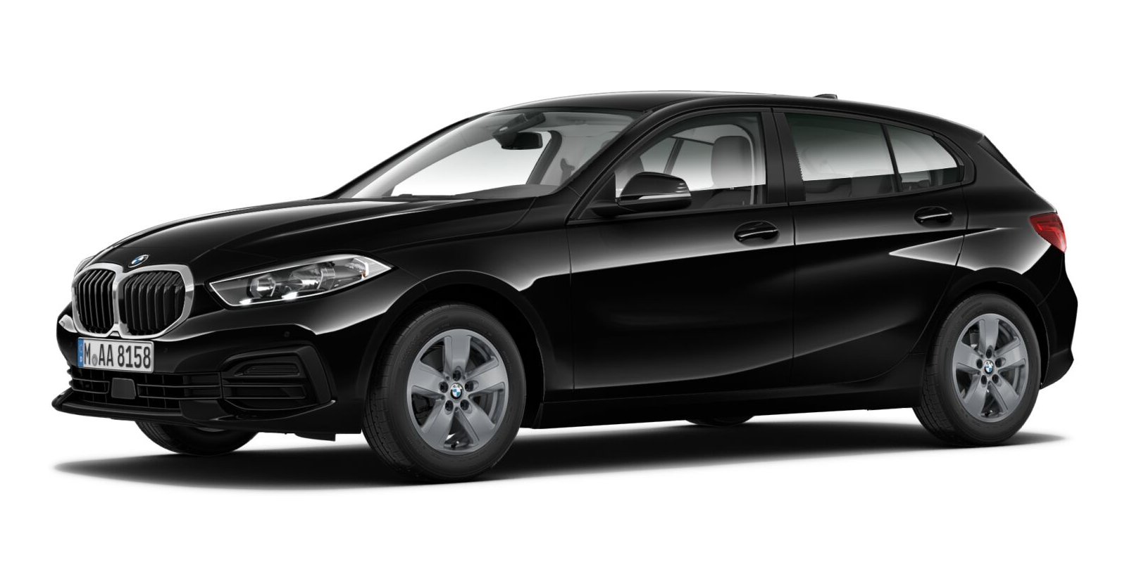 BMW 116i in Schwarz von vorne BMW 116i in Schwarz von vorne