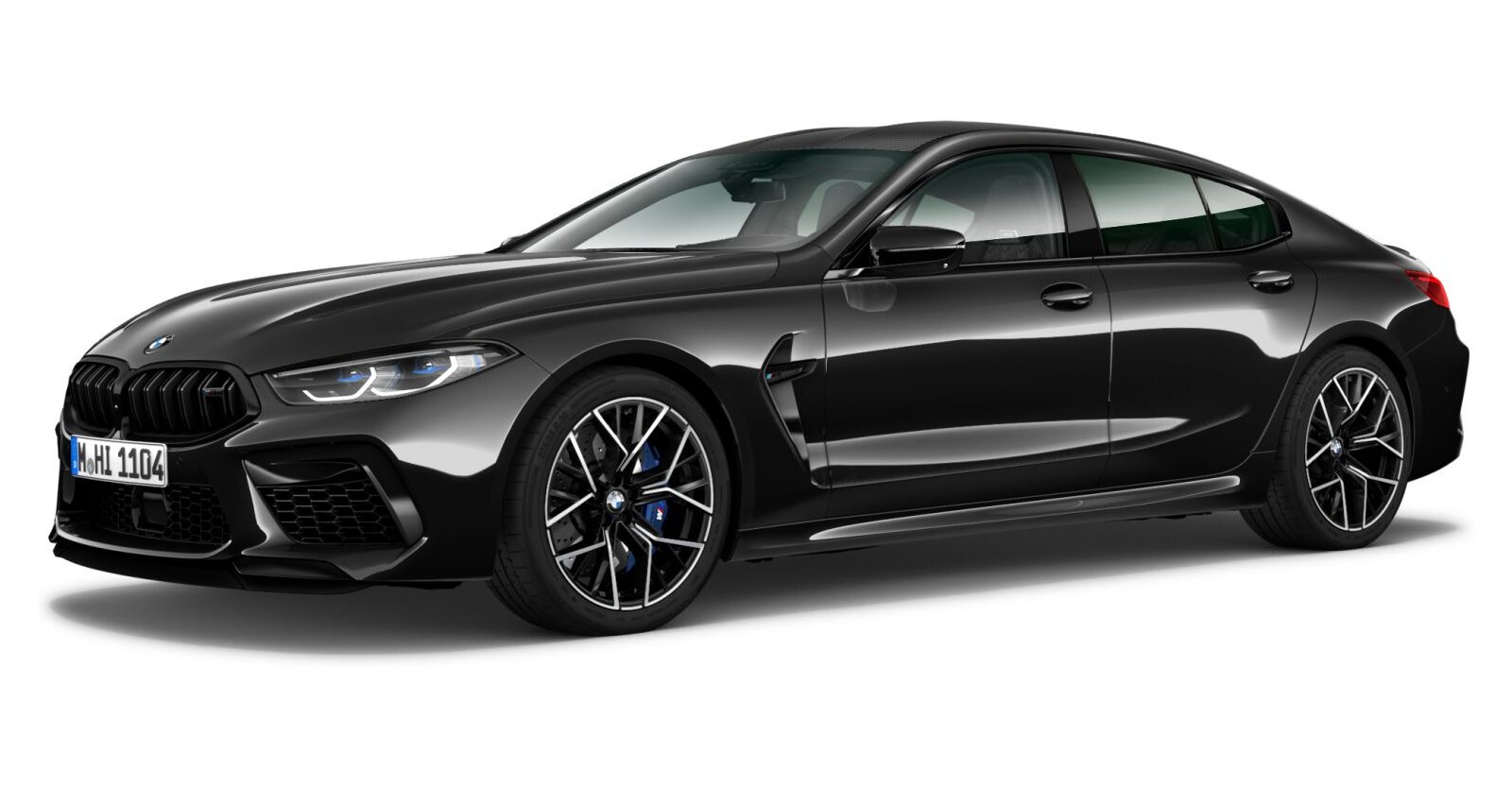 BMW M8 Competition Gran Coupé in Schwarz von vorne BMW M8 Competition Gran Coupé in Schwarz von vorne
