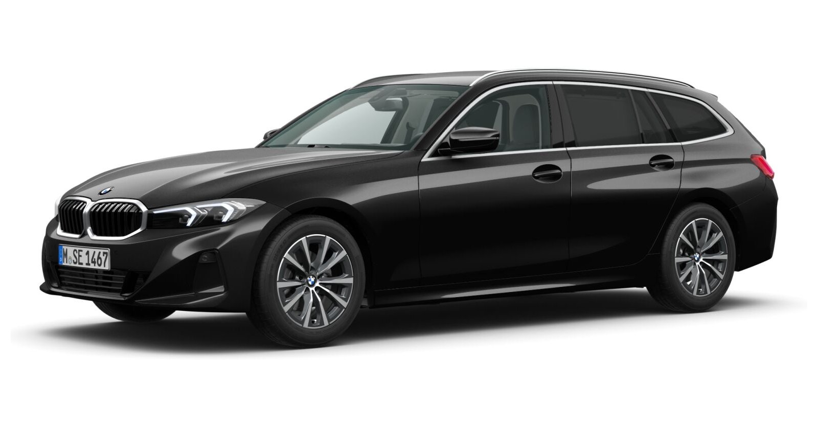 BMW BMW 3er in Schwarz von vorne BMW BMW 3er in Schwarz von vorne