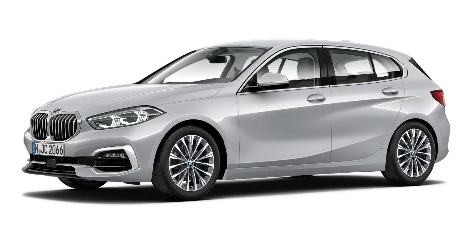 BMW 118d in Silber von vorne