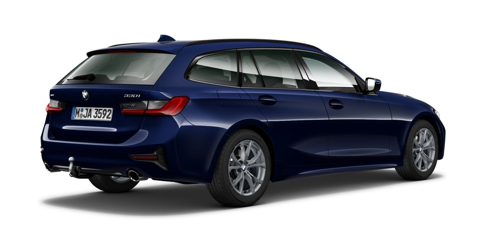 BMW BMW 3er in Blau von hinten