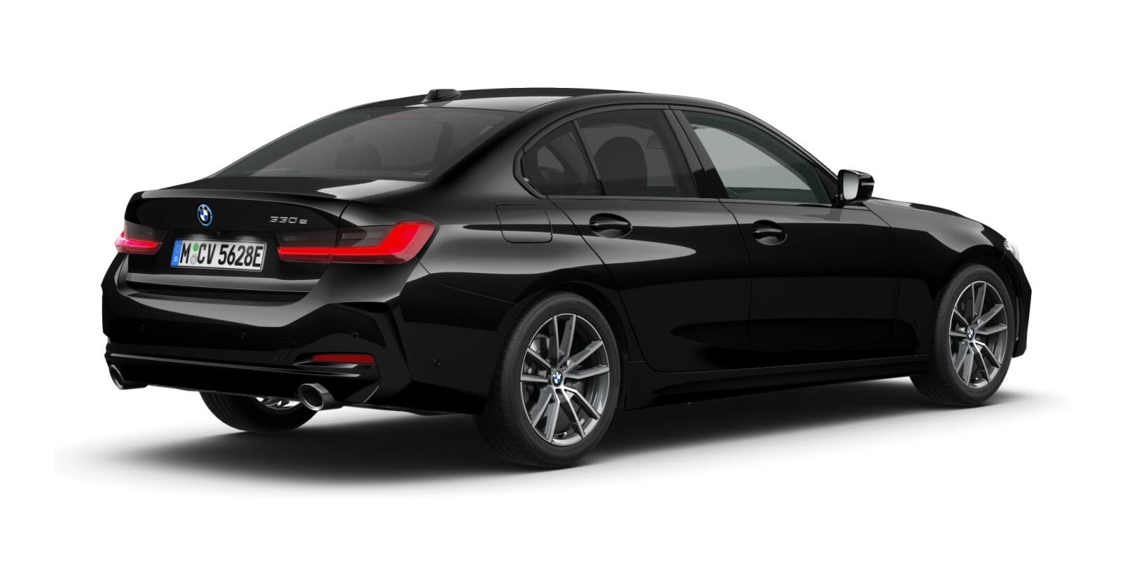 BMW BMW 3er in Schwarz von hinten BMW BMW 3er in Schwarz von hinten