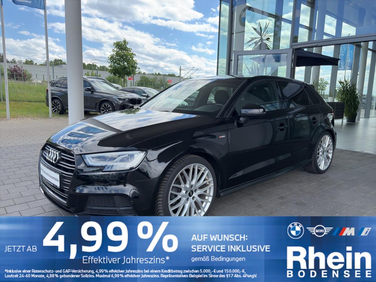 AUDI A3 in Schwarz von vorne AUDI A3 in Schwarz von vorne