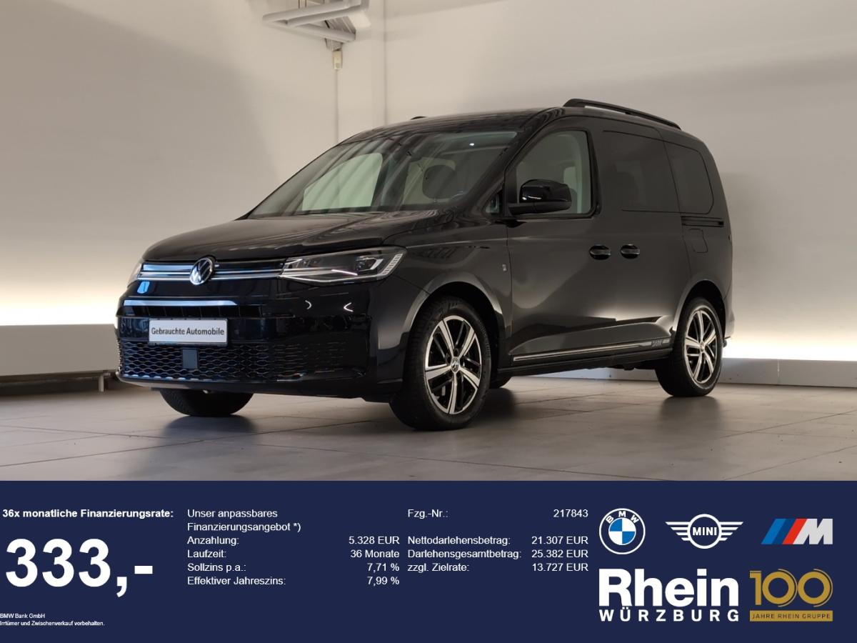 VW Caddy in Schwarz von vorne VW Caddy in Schwarz von vorne