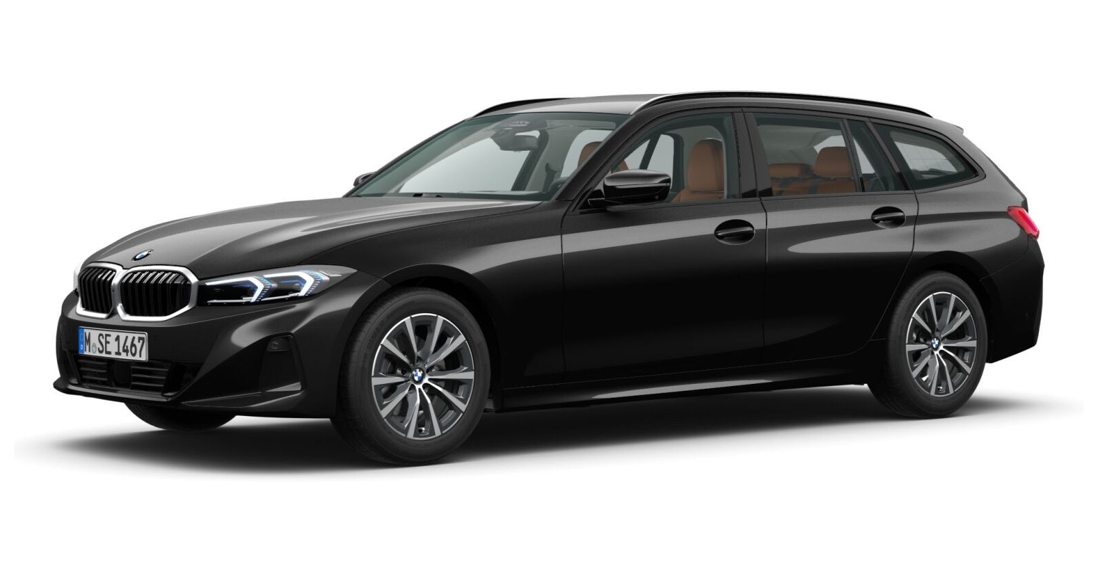 BMW BMW 3er in Schwarz von vorne BMW BMW 3er in Schwarz von vorne