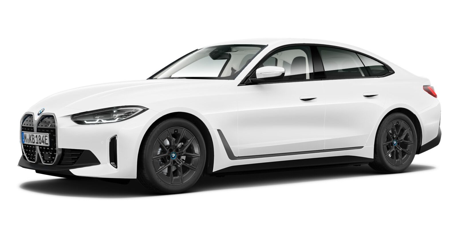 BMW i4 eDrive35 Gran Coupé in Weiß von vorne
