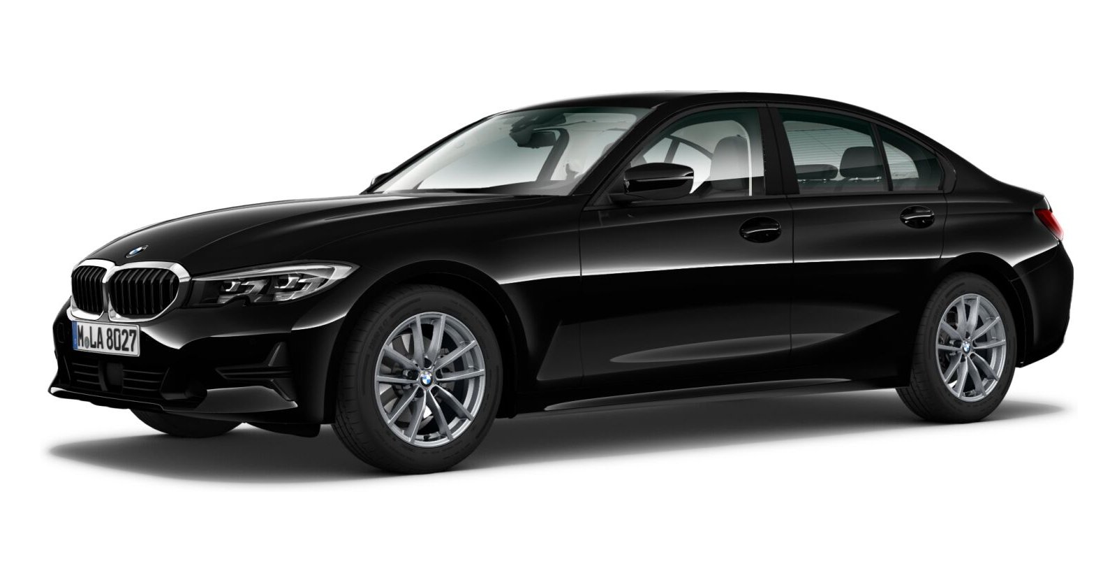 BMW BMW 3er in Schwarz von vorne BMW BMW 3er in Schwarz von vorne