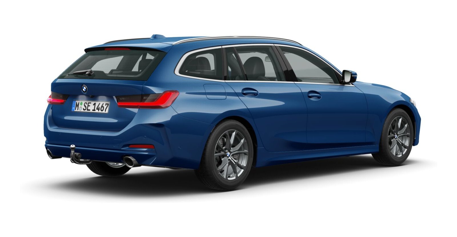BMW BMW 3er in Blau von hinten