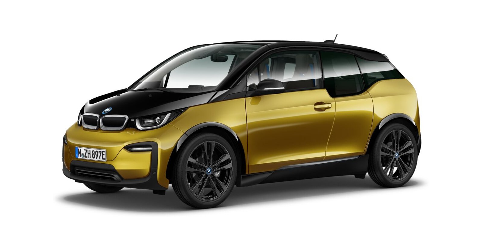 BMW BMW I in Gold von vorne